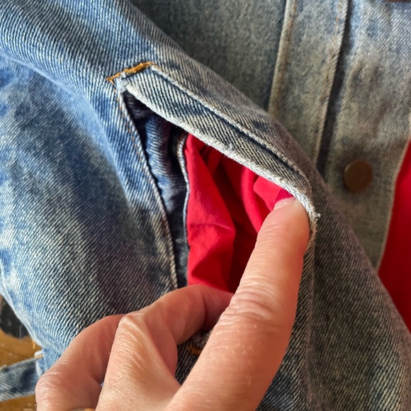 J CREW Denim Jacket USA Type 2 Pleated Vintage motorcycle Blanket Lined 1970s M - Picture 6 of 7